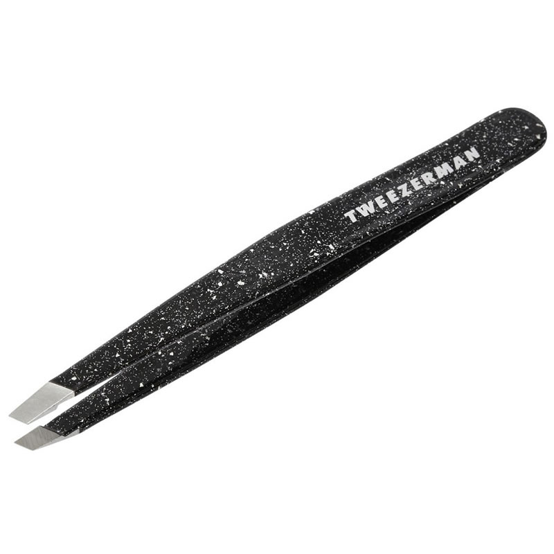 Tweezerman 40th Anniversary Slant Tweezer - zwart glitter