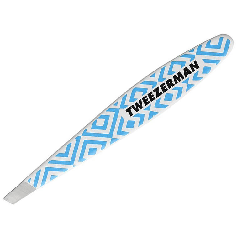 Tweezerman Mini Slant Tweezer Blauw Wit